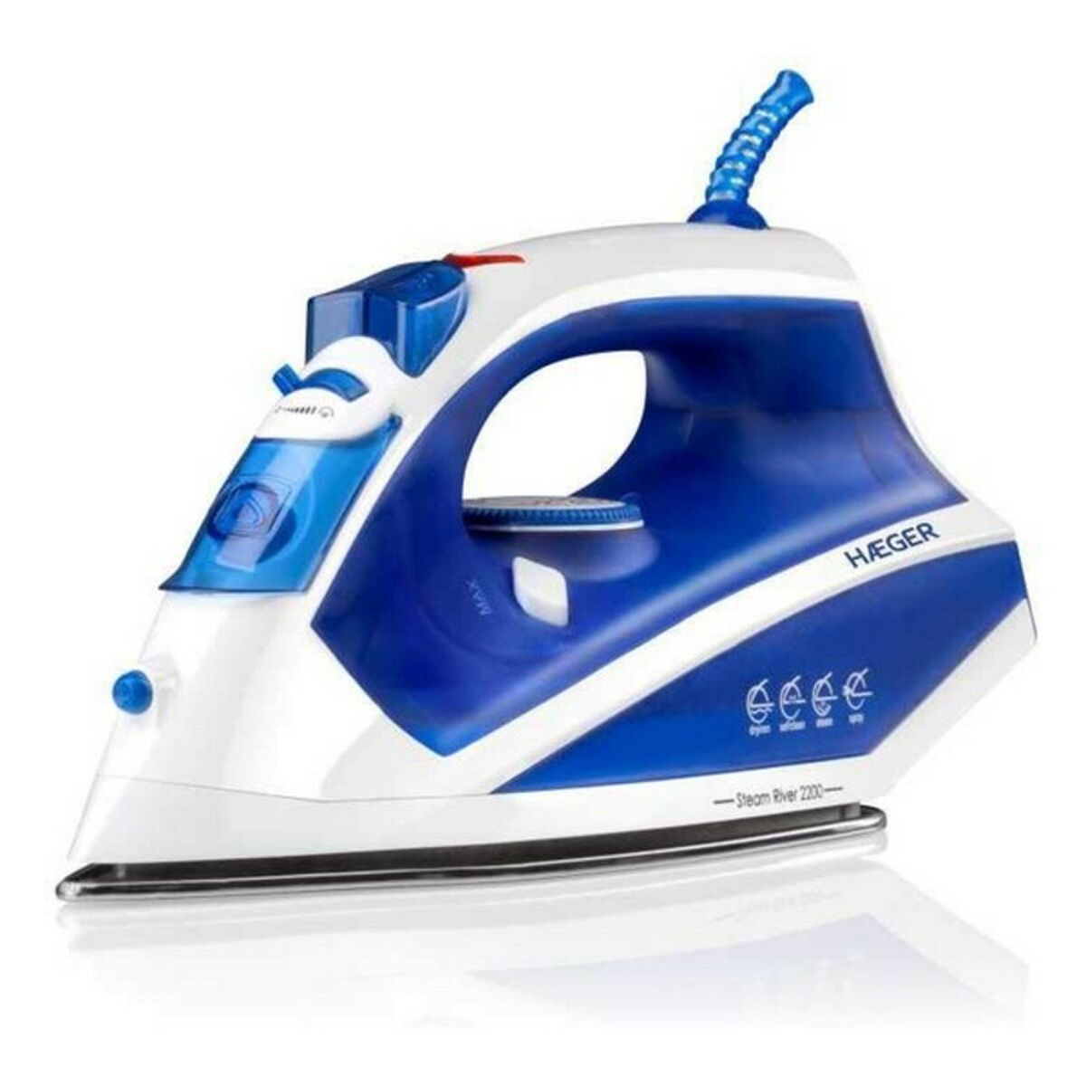 Haeger Dampfbügeleisen SI-220.009B 2200 W mit Edelstahlsohle