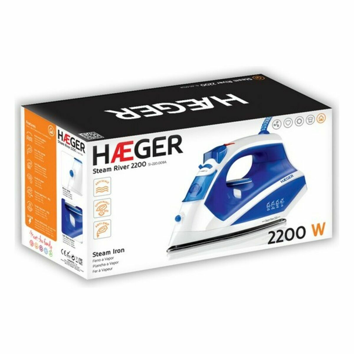 Dampfbügeleisen Haeger mit Anti-Kalk-Schutz und vertikaler Dampf-Funktion