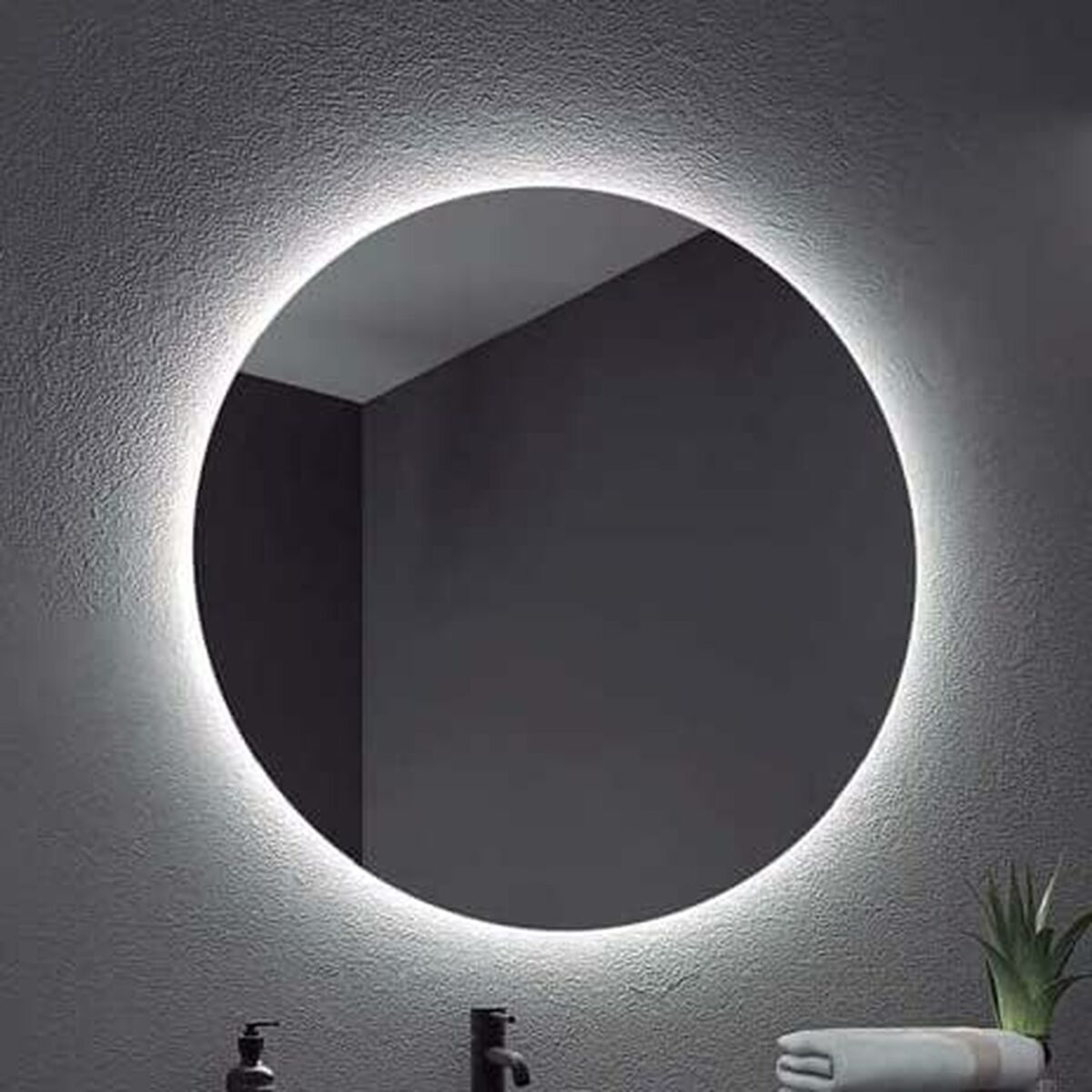 Moderner Ledimex Badezimmerspiegel OPOR001 rund 100 cm LED-Beleuchtung