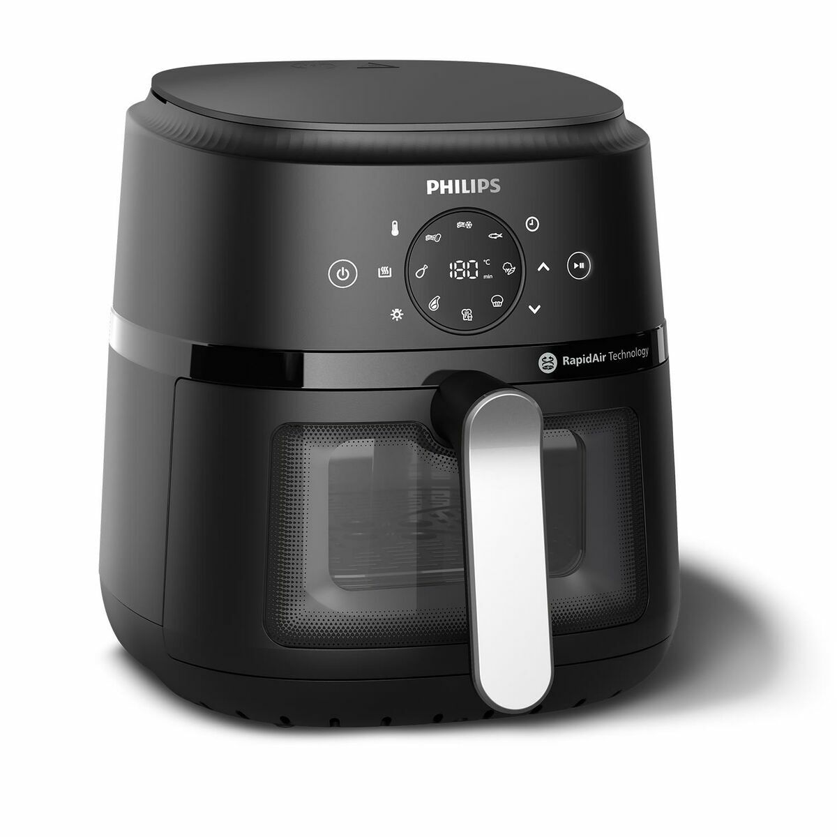 Philips Heißluftfritteuse NA221/00 schwarz/silber mit 4,2 L Fassungsvermögen