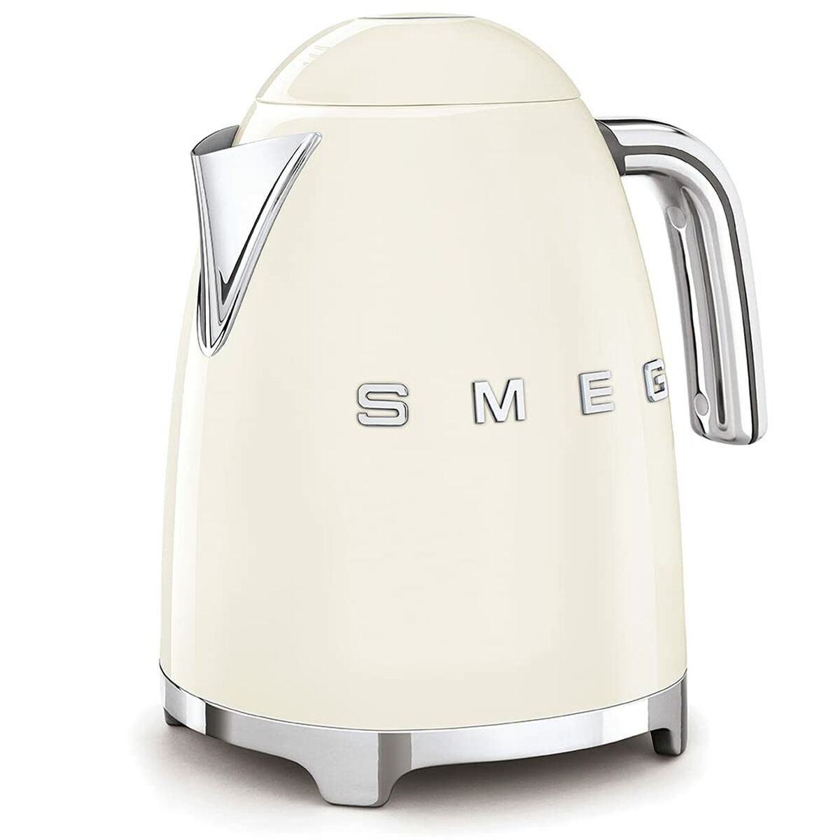 Smeg Wasserkocher KLF03CREU Edelstahl beige Seitenansicht