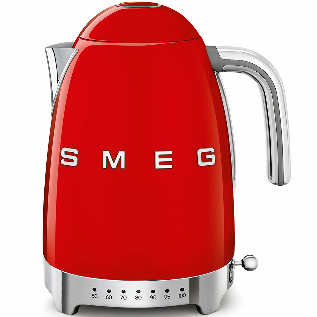 Wasserkocher Smeg 2400 W in Rot mit Edelstahl und Kunststoff, Vorderansicht