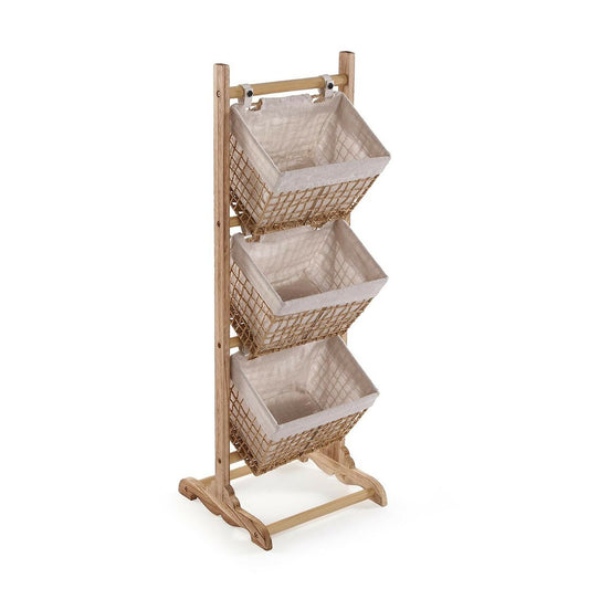 Badezimmerregal Versa Nadir in Braun, 3 Fächer, 35 × 102 × 35 cm – Gesamtansicht