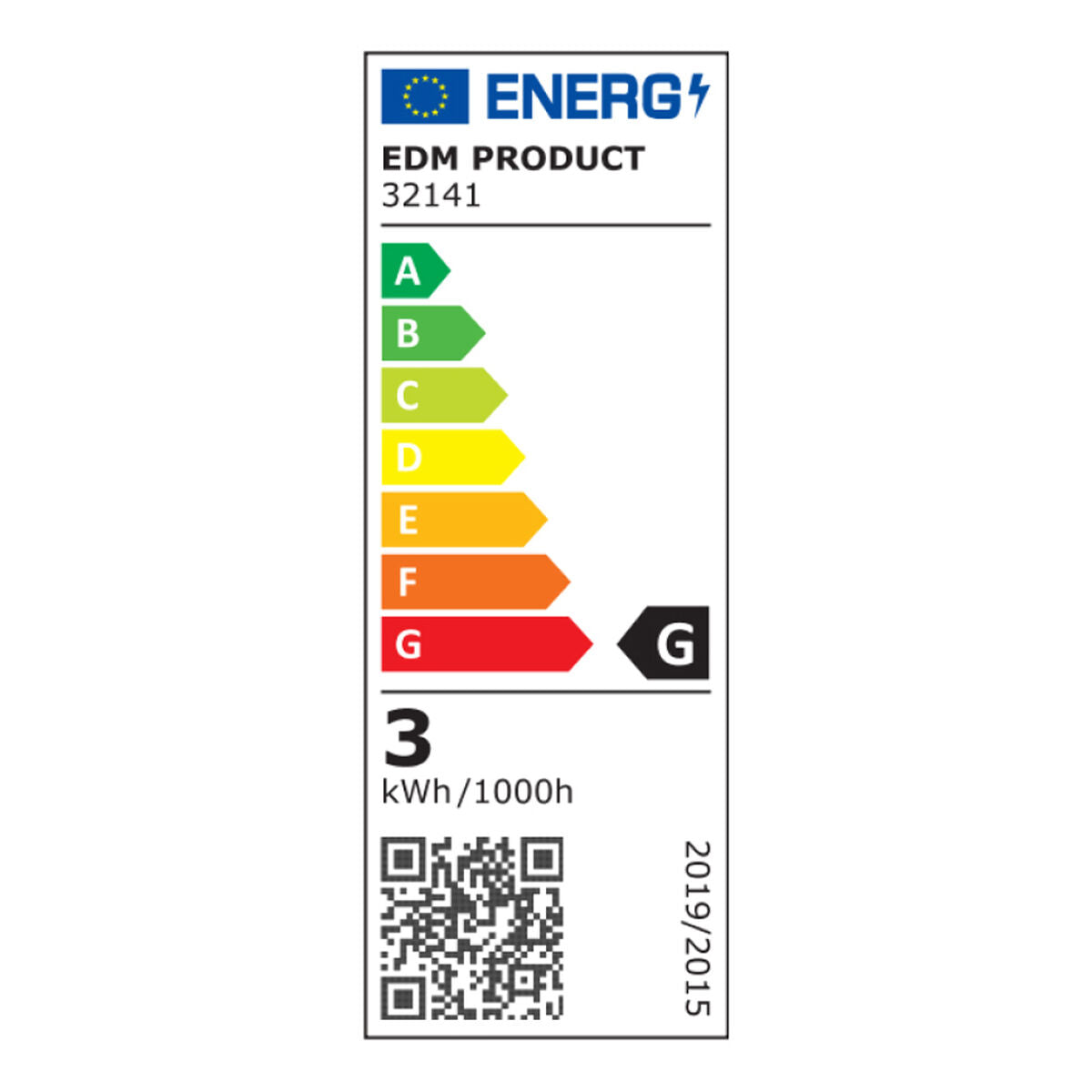 Energieeffizienzlabel der LED-Deckenleuchte EDM 32141 