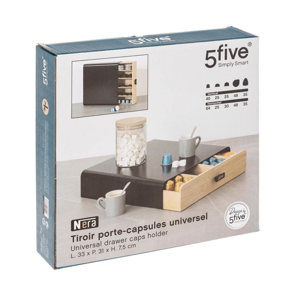 Organizer für Kaffeekapseln 5five Simply Smart Schwarz