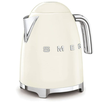 Smeg Wasserkocher KLF03CREU Edelstahl beige Seitenansicht